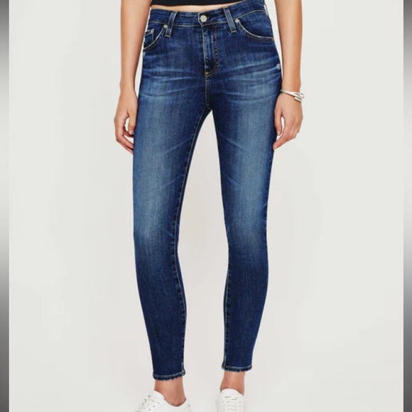 Ag Adriano Goldschmied Denim - AG Adriano Goldschmied Farrah Ankle High Rise Med Wash Blue Skinny Jeans 26 R